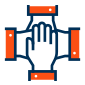 Icon of four hands overlapping